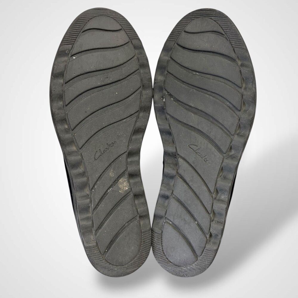 Clarks Women Wedge Loafers Sharon Dolly Shoes Size 6.5 M Black Suede Academia - Picture 6 of 7